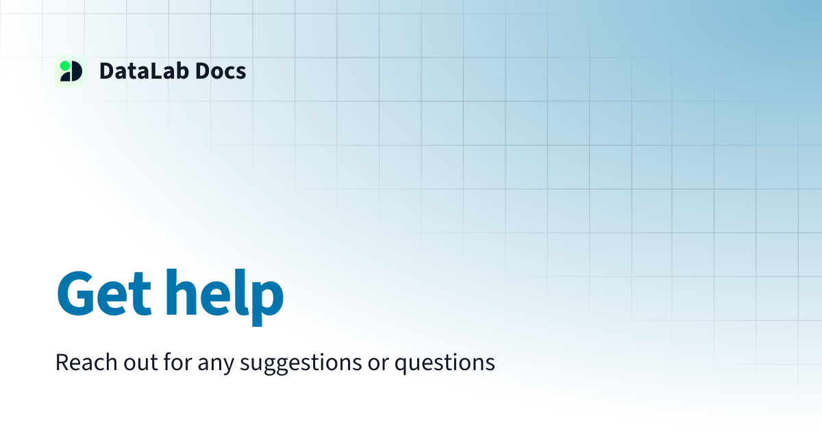 Get help | DataLab Docs