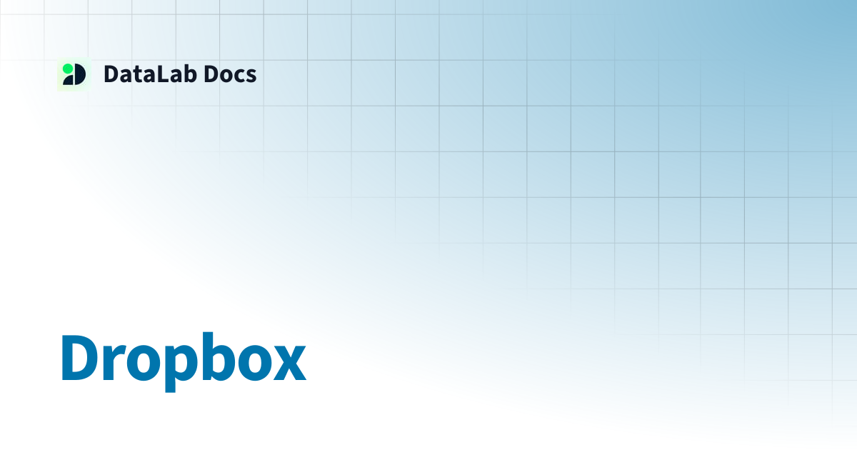 Dropbox | DataLab Docs