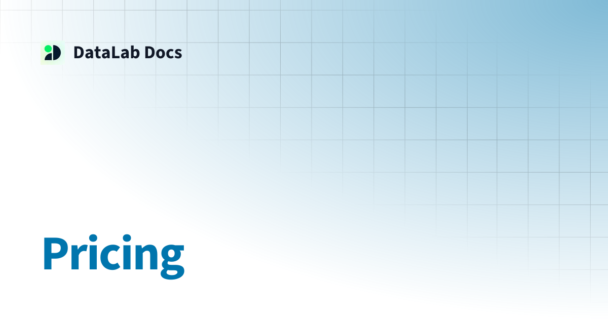 Pricing | DataLab Docs
